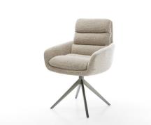 Drehstuhl Abelia-Flex mit Armlehnen Webstoff Soft Beige Kreuzgestell b...