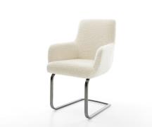 Freischwinger Heira-Flex mit Armlehnen Teddystoff Beige Freischwinger ...