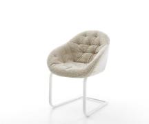 Freischwinger Gaio-Flex Webstoff Soft Beige Freischwinger flach Weiß