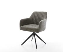 Drehstuhl Greg-Flex Bouclé Soft Schlamm Kreuzgestell breit Schwarz 360...
