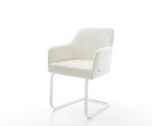 Freischwinger Greg-Flex Bouclé Soft Beige Freischwinger flach Weiß Tas...