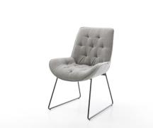 Esszimmerstuhl Taimi-Flex Strukturstoff Soft Grau Kufengestell Schwarz