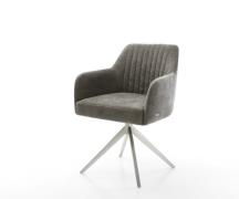 Drehstuhl Greg-Flex Bouclé Soft Schlamm Kreuzgestell breit Edelstahl 3...