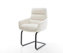 Freischwinger Abelia-Flex mit Armlehnen Bouclé Soft Beige Freischwinge...