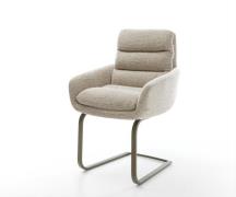 Freischwinger Abelia-Flex mit Armlehnen Webstoff Soft Beige Freischwin...