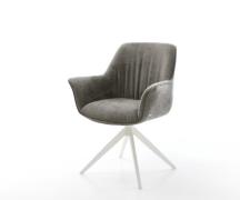 Drehstuhl Keila-Flex mit Armlehnen Bouclé Soft Schlamm Kreuzgestell br...