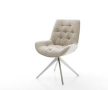 Drehstuhl Taimi-Flex Webstoff Soft Beige Kreuzgestell breit Edelstahl ...
