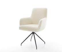 Esszimmerstuhl Heira-Flex mit Armlehnen Teddystoff Beige Kreuzgestell ...