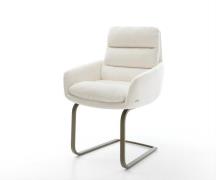 Freischwinger Abelia-Flex mit Armlehnen Bouclé Soft Beige Freischwinge...