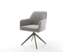 Drehstuhl Greg-Flex Strukturstoff Soft Grau Kreuzgestell breit Effektf...