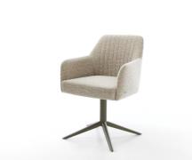 Drehstuhl Greg-Flex Webstoff Soft Beige Fußkreuz Effektfinish Titan 36...