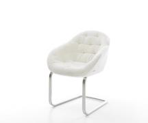 Freischwinger Gaio-Flex Bouclé Soft Beige Freischwinger flach Edelstah...