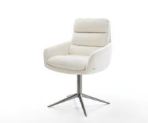 Drehstuhl Abelia-Flex mit Armlehnen Bouclé Soft Beige Fußkreuz Graphit...