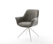 Esszimmerstuhl Keila-Flex mit Armlehnen Bouclé Soft Schlamm Kreuzgeste...