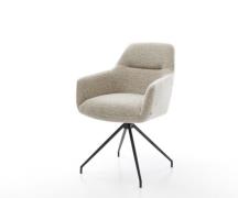 Esszimmerstuhl Pejo-Flex Webstoff Soft Beige Kreuzgestell konisch Schw...