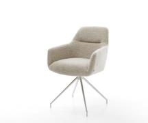 Esszimmerstuhl Pejo-Flex Webstoff Soft Beige Kreuzgestell konisch Edel...