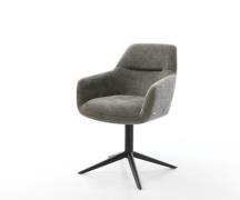 Drehstuhl Pejo-Flex Bouclé Soft Schlamm Fußkreuz Schwarz 360° drehbar ...