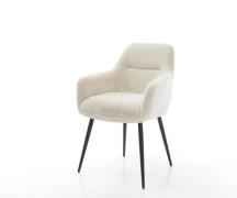 Esszimmerstuhl Pejo-Flex Plüsch Creme-Weiß 4-Fuß konisch Schwarz Tasch...