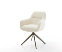 Drehstuhl Pejo-Flex Teddystoff Beige Kreuzgestell breit Effektfinish T...