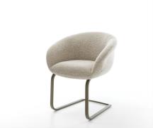 Freischwinger Vinka-Flex mit Armlehnen Webstoff Soft Beige Freischwing...