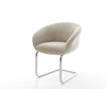 Freischwinger Vinka-Flex mit Armlehnen Webstoff Soft Beige Freischwing...