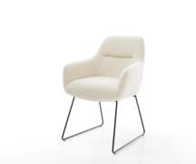 Esszimmerstuhl Pejo-Flex Teddystoff Beige Kufengestell Schwarz Taschen...