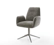 Drehstuhl Zoa-Flex Bouclé Soft Schlamm Fußkreuz Graphit 360° drehbar W...