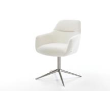 Drehstuhl Pejo-Flex Bouclé Soft Beige Fußkreuz Edelstahl 360° drehbar ...