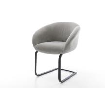 Freischwinger Vinka-Flex mit Armlehnen Strukturstoff Soft Grau Freisch...