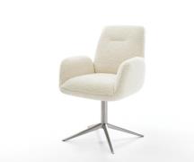 Drehstuhl Zoa-Flex Teddystoff Beige Fußkreuz Edelstahl 360° drehbar Wi...