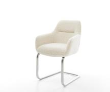 Freischwinger Pejo-Flex Teddystoff Beige Freischwinger flach Edelstahl...