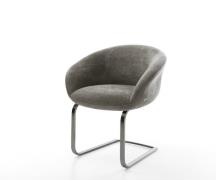 Freischwinger Vinka-Flex mit Armlehnen Bouclé Soft Schlamm Freischwing...