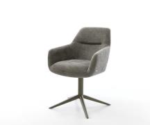 Drehstuhl Pejo-Flex Bouclé Soft Schlamm Fußkreuz Effektfinish Titan 36...