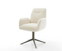 Drehstuhl Zoa-Flex Teddystoff Beige Fußkreuz Effektfinish Titan 360° d...