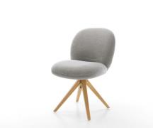 Drehstuhl Nube-Flex Strukturstoff Soft Grau Holzgestell kantig Natur 1...