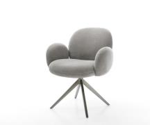 Drehstuhl Nube-Flex mit Armlehnen Strukturstoff Soft Grau Kreuzgestell...