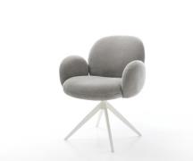 Drehstuhl Nube-Flex mit Armlehnen Strukturstoff Soft Grau Kreuzgestell...