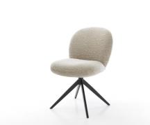 Drehstuhl Nube-Flex Webstoff Soft Beige Kreuzgestell breit Schwarz 360...