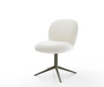 Drehstuhl Nube-Flex Bouclé Soft Beige Fußkreuz Effektfinish Titan 360°...