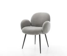 Esszimmerstuhl Nube-Flex mit Armlehnen Strukturstoff Soft Grau 4-Fuß k...