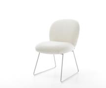 Esszimmerstuhl Nube-Flex Bouclé Soft Beige Kufengestell Edelstahl Tasc...