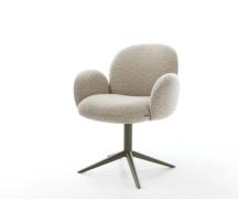 Drehstuhl Nube-Flex mit Armlehnen Webstoff Soft Beige Fußkreuz Effektf...