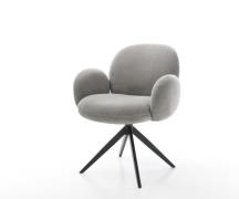 Drehstuhl Nube-Flex mit Armlehnen Strukturstoff Soft Grau Kreuzgestell...