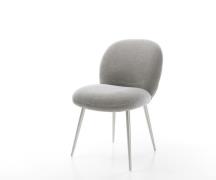 Esszimmerstuhl Nube-Flex Strukturstoff Soft Grau 4-Fuß konisch Edelsta...