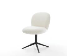 Drehstuhl Nube-Flex Bouclé Soft Beige Fußkreuz Schwarz 360° drehbar Wi...