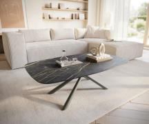 Couchtisch Edge Boot 120x70 cm Keramik Laminam® Noir Desir Braun Sarit...