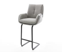 Barstuhl Clea-Flex Strukturstoff Soft Grau Freischwinger Flach Metall ...