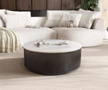 Couchtisch Fiorano 90x90 cm Marmor Weiß Metall Black Antique