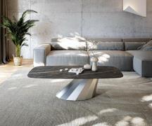 Couchtisch Edge Boot 140x80 cm Keramik Laminam® Noir Desir Braun Parab...