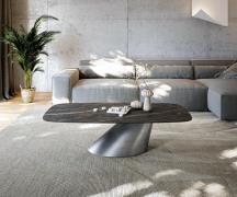 Couchtisch Edge Boot 140x80 cm Keramik Laminam® Noir Desir Braun Conis...